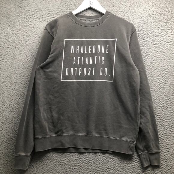 Whalebone Atlantic Outpost Co. Sweatshirt Mens Small Graphic Crew Neck Gray - Picture 1 of 5